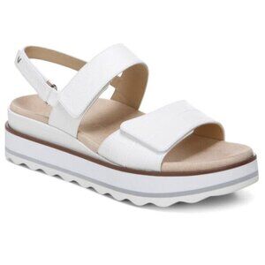 Vionic Platform Sandal Brielle White Ankle Strap Womens 7.5 Arch Support New
